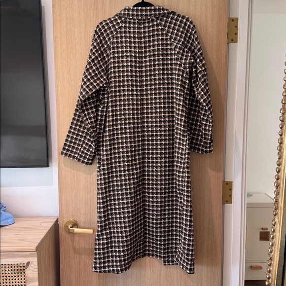 Marine Layer Hayes Houndstooth Trench Coat. Brown black/white. Size S. NWT. - Picture 4 of 6